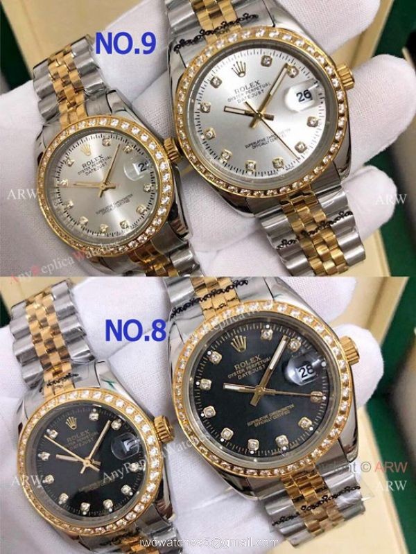 Clone Rolex Datejust Green Dial 2-Tone Lover Watch 36mm and 31mm 8