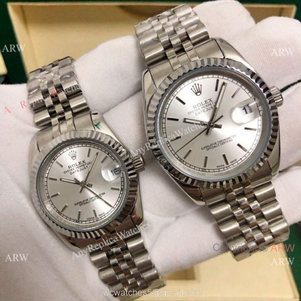 Clone Rolex Datejust Lover Watch Stainless Steel D-Red Dial 8