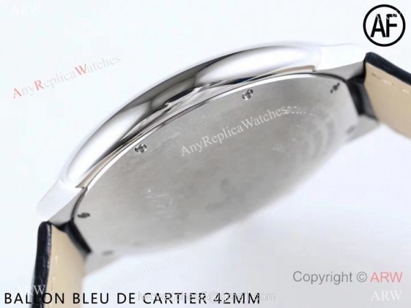 Swiss Replica Cartier Ballon Bleu Watch Black Dial Leather Strap 42mm 8