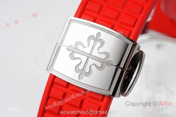 PPF Swiss Copy Patek Philippe Aquanaut Luce Quartz Watch Red Dial 8