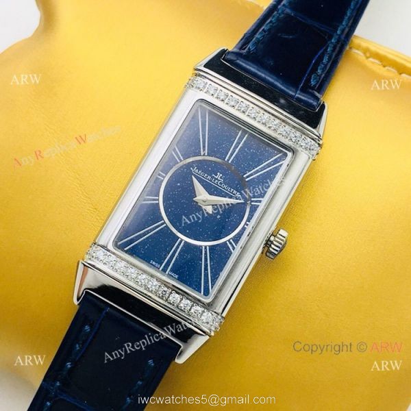 2020 Swiss Grade Jaeger-LeCoultre Reverso Duetto Watch Blue Diamond 8