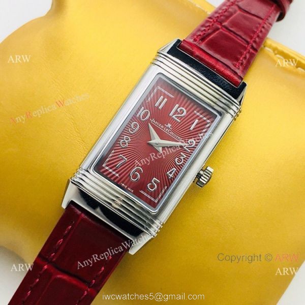Swiss Copy Jaeger-LeCoultre Reverso Duetto Quartz Watch Lady Size Rose Red Face 8
