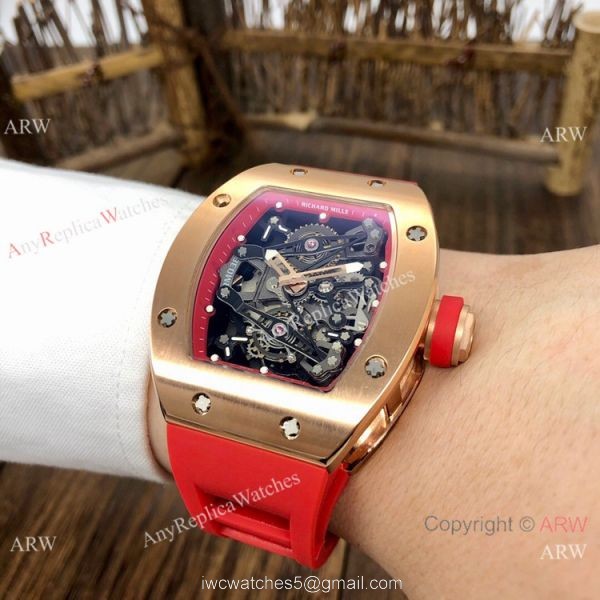 Best Replica Richard Mille RM038 Rose Gold Watches Men Size 8