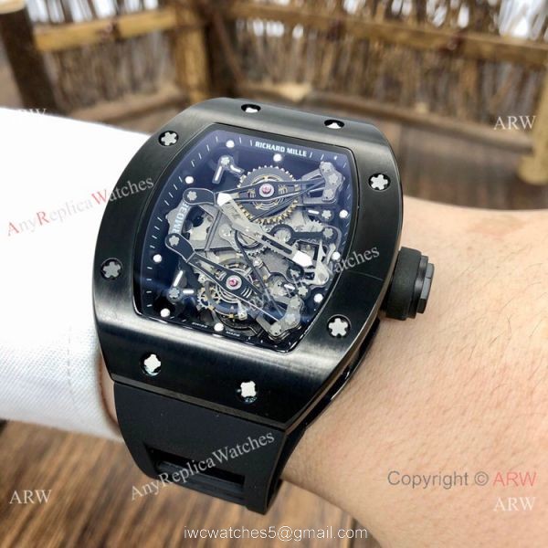 Best Replica Richard Mille RM038 Men Watches Black Steel 8