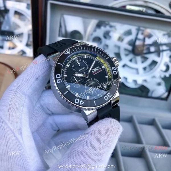 Oris ProDiver Chronograph Replica Watches Black Red 8