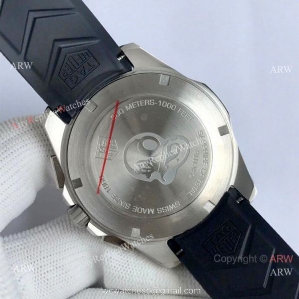 Tag Heuer Aquaracer Chronograph Watches Black Dial Rubber Strap 8