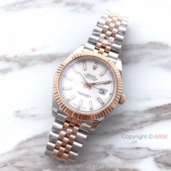 (EW) Replica Rolex Datejust 2 41mm White Dial Fluted Bezel Watch ETA3255 8