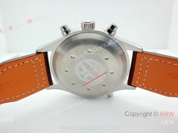 Copy Iwc Pilot Spitfire Chronograph White Dial Brown Leather Strap 8