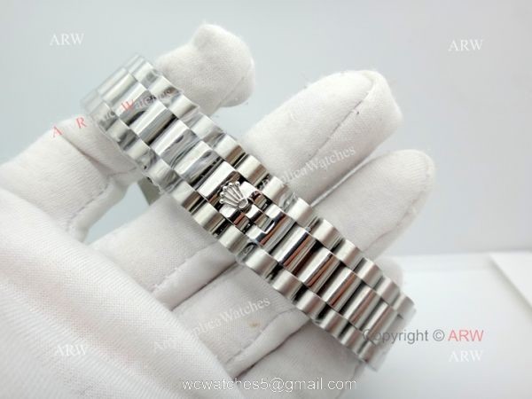 Copy Rolex Datejust Black Face Stainless Steel President Band 8