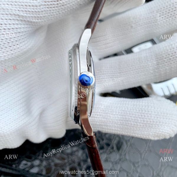 Omega Seamaster Replica Wristwatch SS Brown Leather Band 8