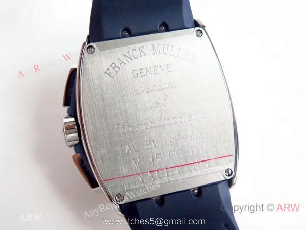 Swiss Clone Franck Muller Vanguard Yachting Blue Dial diamond Watch 7750 Movement 8