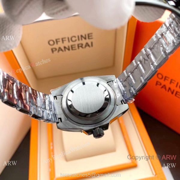 Copy Rolex Submariner Black Steel Green Dial Watch Low Price 8