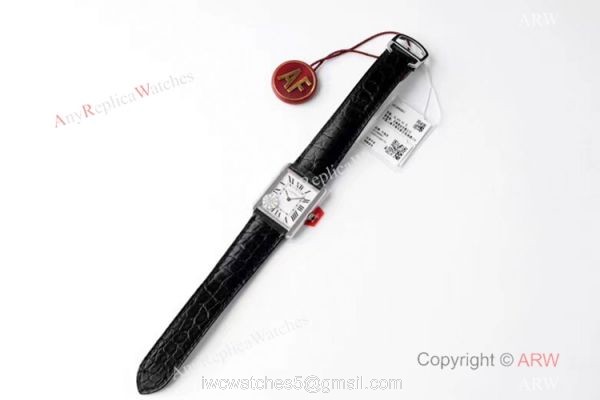 New! Swiss Cartier Tank Solo AF Factory Quartz Watch SS Black Leather Strap 8