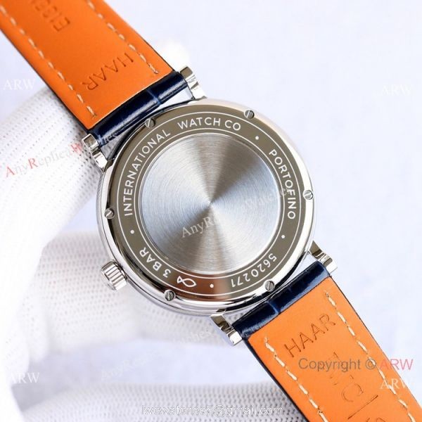 Swiss Replica IWC Portofino Blue Dial Diamond Watch 37mm Lady 8
