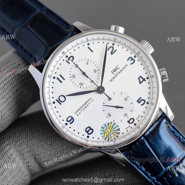 AAA Replica IWC Portuguese Chronograph Blue Dial Watches Swiss 7750 8