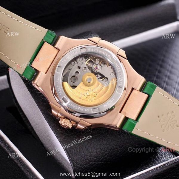 AAA Copy Patek Philippe Nautilus Power Reserve Watch Rose Gold Diamond Bezel 8