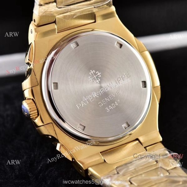 Clone Patek Philippe Nautilus Yellow Gold Diamond Bezel Chronograph Watches 8