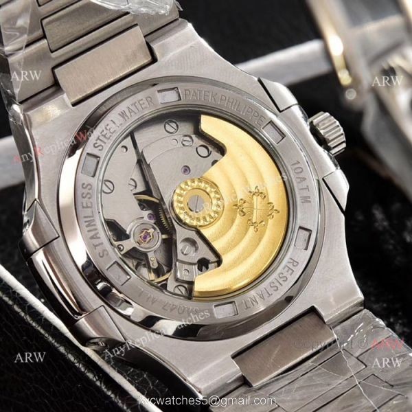 Patek Philippe Nautilus Power Reserve Watches Red Dial Stainless Steel 8