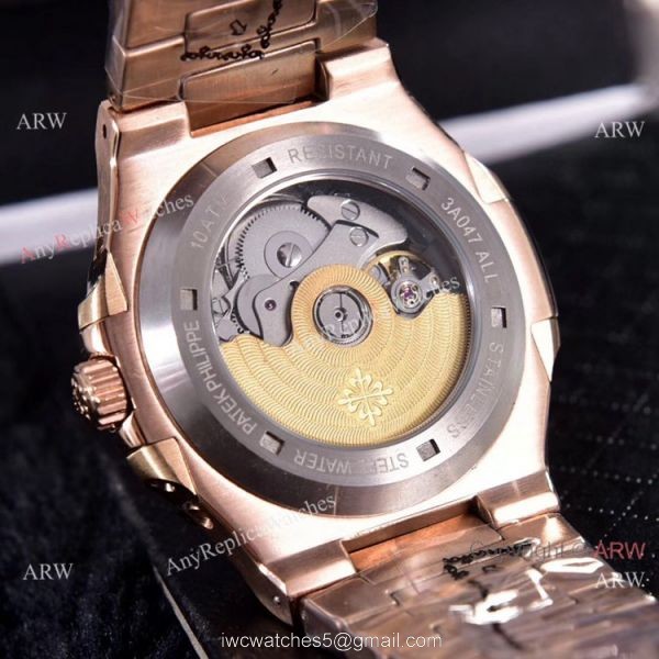 Knockoff Patek Philippe 5740 Nautilus Rose Gold Engraving Gray Gradient Face 8