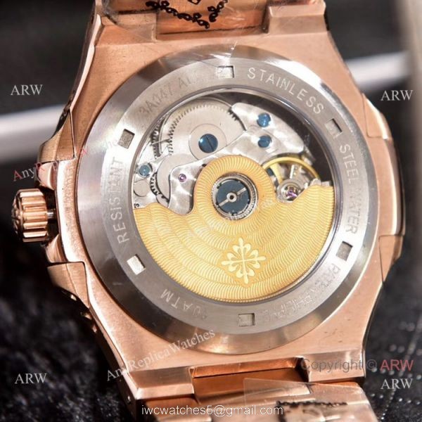 Patek Philippe Annual Calendar Copy Watches Rose Gold Engraving 8