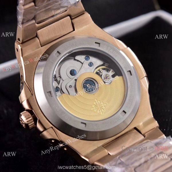 Patek Philippe Annual Calendar Copy Watches Iced Out Rose Gold Case 8