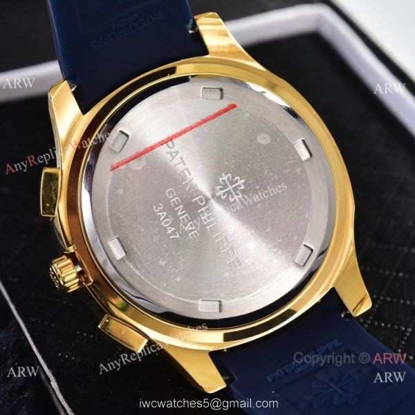 Best Replica Patek Philippe Red Gradient Dial Red Rubber Strap Watches VK Quartz 8