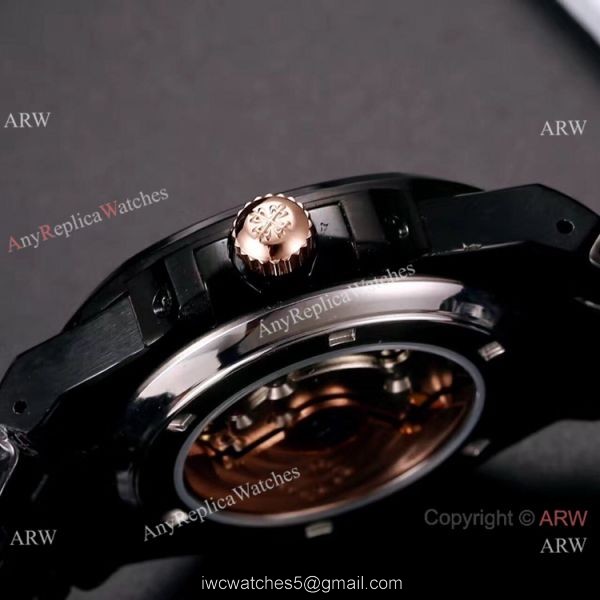 Knockoff Patek Philippe Nautilus All Black Watches Blue Gradient Dial 8