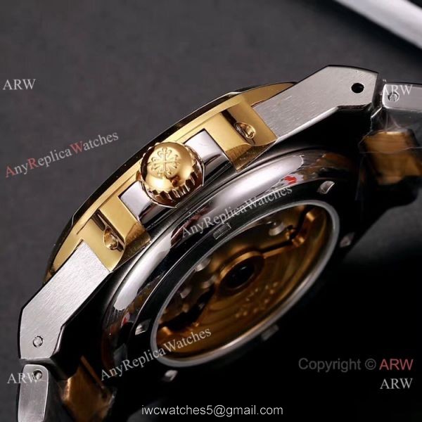 Knockoff Patek Philippe Nautilus 40mm Watches Two Tone Gray Dial 8