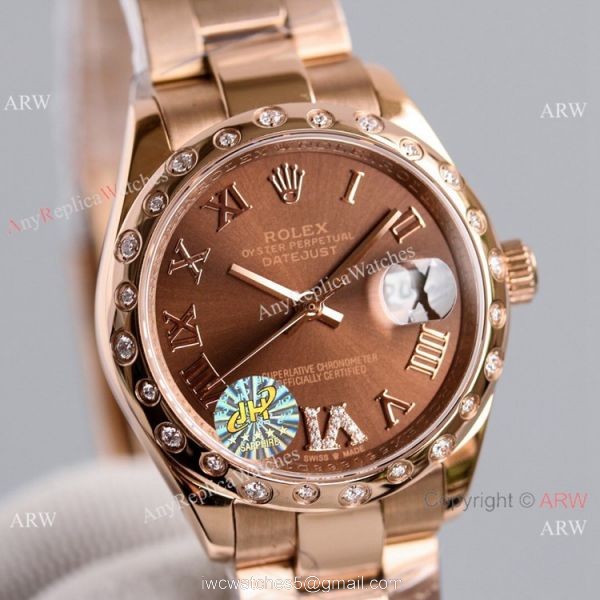 Swiss AAA Replica Rolex Datejust 31mm Watch Rose Gold Oyster Band 8