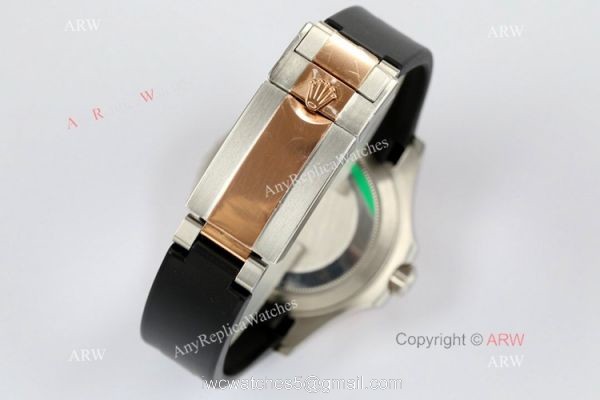 EW Factory 1-1 Replica Rolex Yacht-Master Watch Swiss 3235 Black Rubber Strap 8