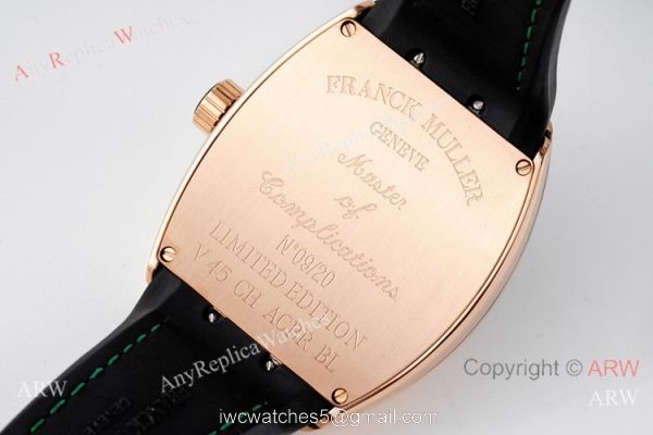 ABF Swiss Replica Franck Muller V45 CRAZY HOUR Watch 44mm Rose Gold 8