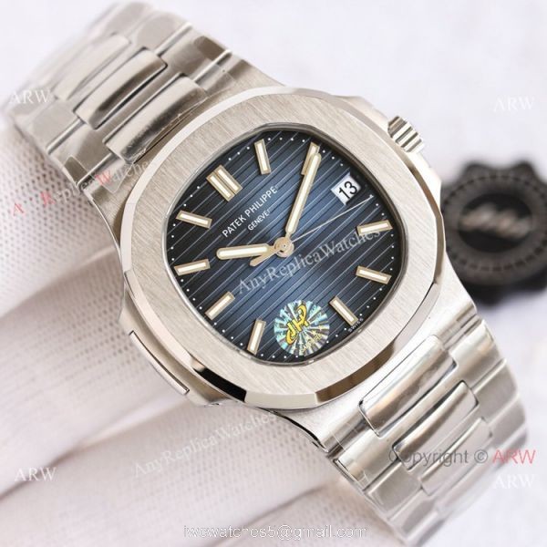Swiss Grade Copy Patek Philippe Nautilus PPF Factory Cal324 Watch Blue Gradient Dial 8