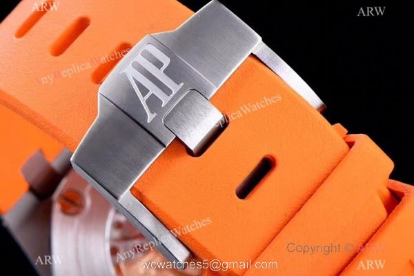 JF Factory V8 1:1 Best Audemars Piguet Divers Watch Orange Rubber Strap 8