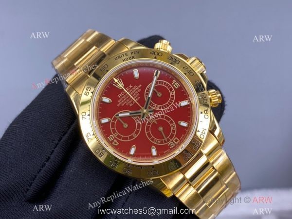 New! Rolex Daytona Chronograph Red Face watch NOOB Factory Swiss 4130 904L 8