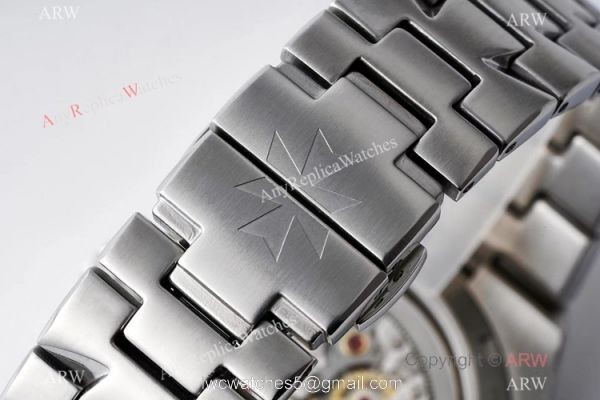 EUR Factory Best Edition Copy Vacheron Constantin Overseas tourbillon Watch Silver Dial 8