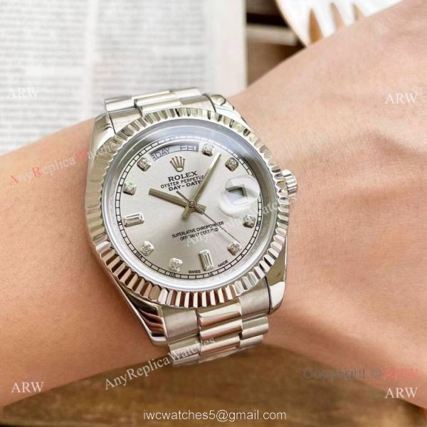 Replica Rolex Day Date President 40mm Watches Red Diamond Dial 8