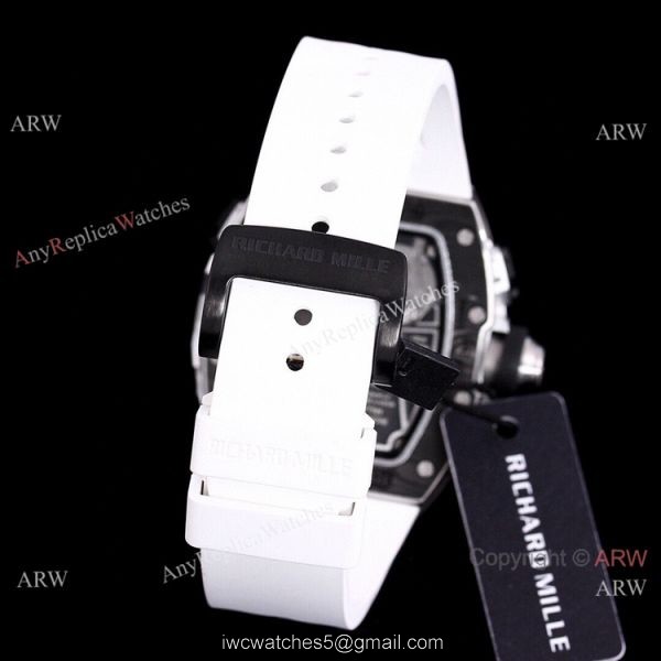 White Rubber Band Richard Mille 62-01 Tourbillon Vibrating Alarm ACJ Replica Watch 8