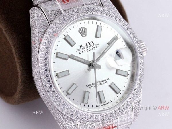 Diamond Rolex Datejust 41 Silver Dial For Mens Watch Best Replica 8