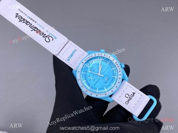2022 new! AAA Replica Swatch x Omega &8216;Uranus Moonswatch Blue Bioceramic Swiss Quartz 8