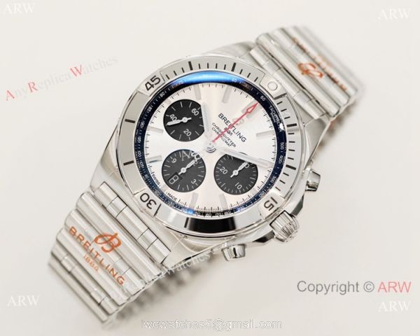 2021 New Breitling Rouleaux Bracelet GF Factory Breitling Chronomat Copy Watch 42mm White Dial 8