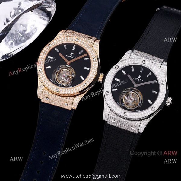 Iced Out Hublot Classic Fusion Diamond Watch 42mm Hublot Tourbillon Watch Replica 8