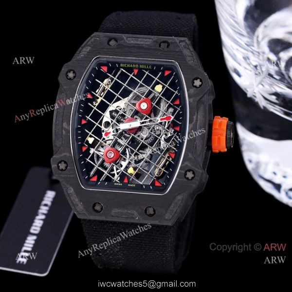 Best New Richard Mille RM 27-04 Tourbillon Rafael Nadal Tennis Court Watch Red Fabric Strap 8