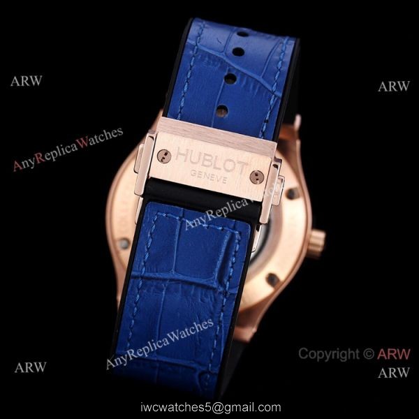 Copy Hublot Classic Fusion Rose Gold Diamond Watch Citizen 8215 Movement 8