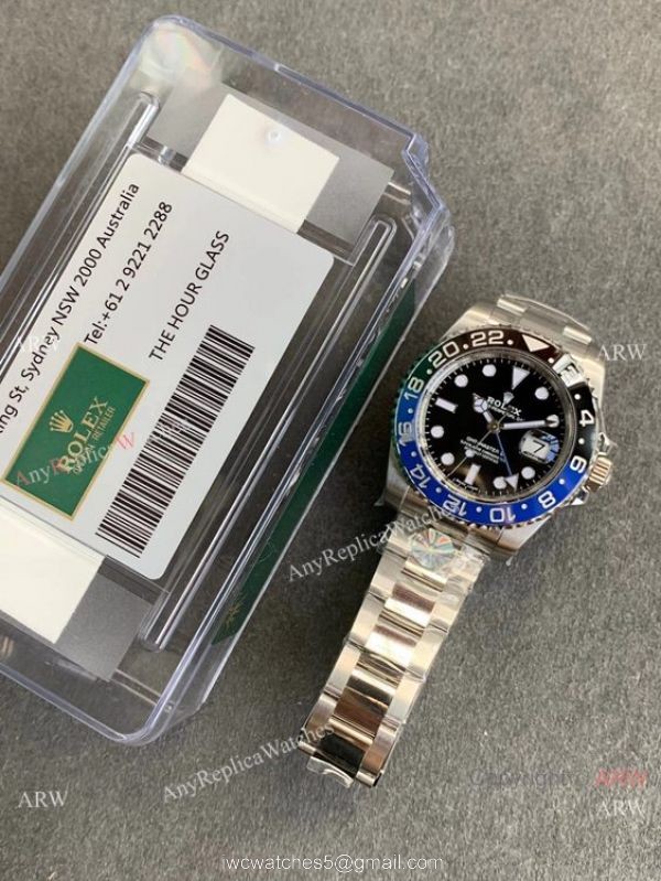 AR Swiss 3186 Rolex GMT-Master II Batman 904L Stainless Steel Watch 8