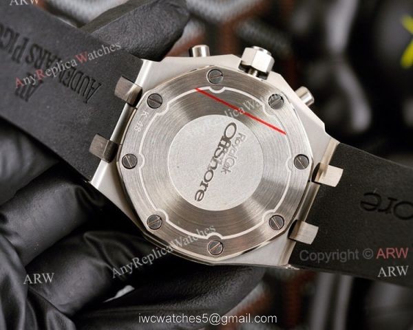 Copy Audemars Piguet Royal Oak Rose Gold 42mm Rainbow Bezel Watch White Dial 8