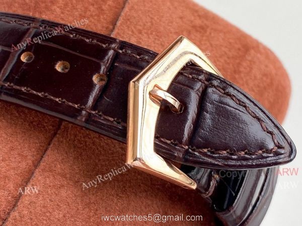 Swiss Replica Patek Philippe Calatrava Classic Watch Blue Face Brown Leather Strap For Men 8