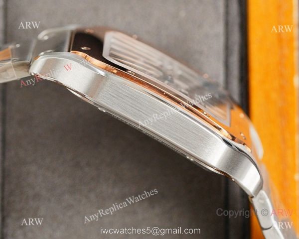 New Two Tone Rose Gold Santos de Cartier Skeleton watch WHSA0016 8