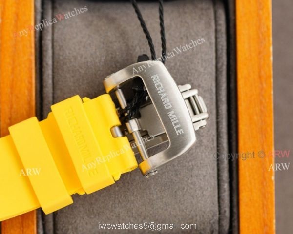 (RM Factory) Clone Richard Mille RM035-01 Orange Rubber Strap Knockoff Watch With Diamonds 8