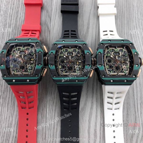 Clone Richard Mille rm11-03 Men Watches CarbonRose Gold Case 8