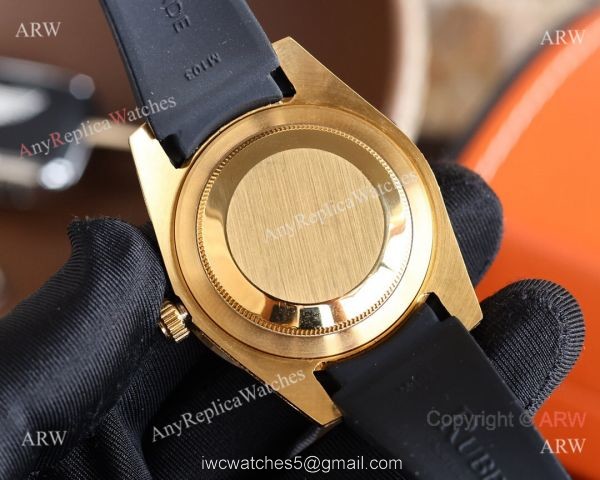 Replica Rolex Day-Date Diamond Gold Bezel Black Face 40 MM Watch 8